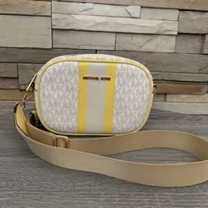 Michael Kors Crossbody Purse EUC. Used 1x. Pristine. Yellow Grey&White